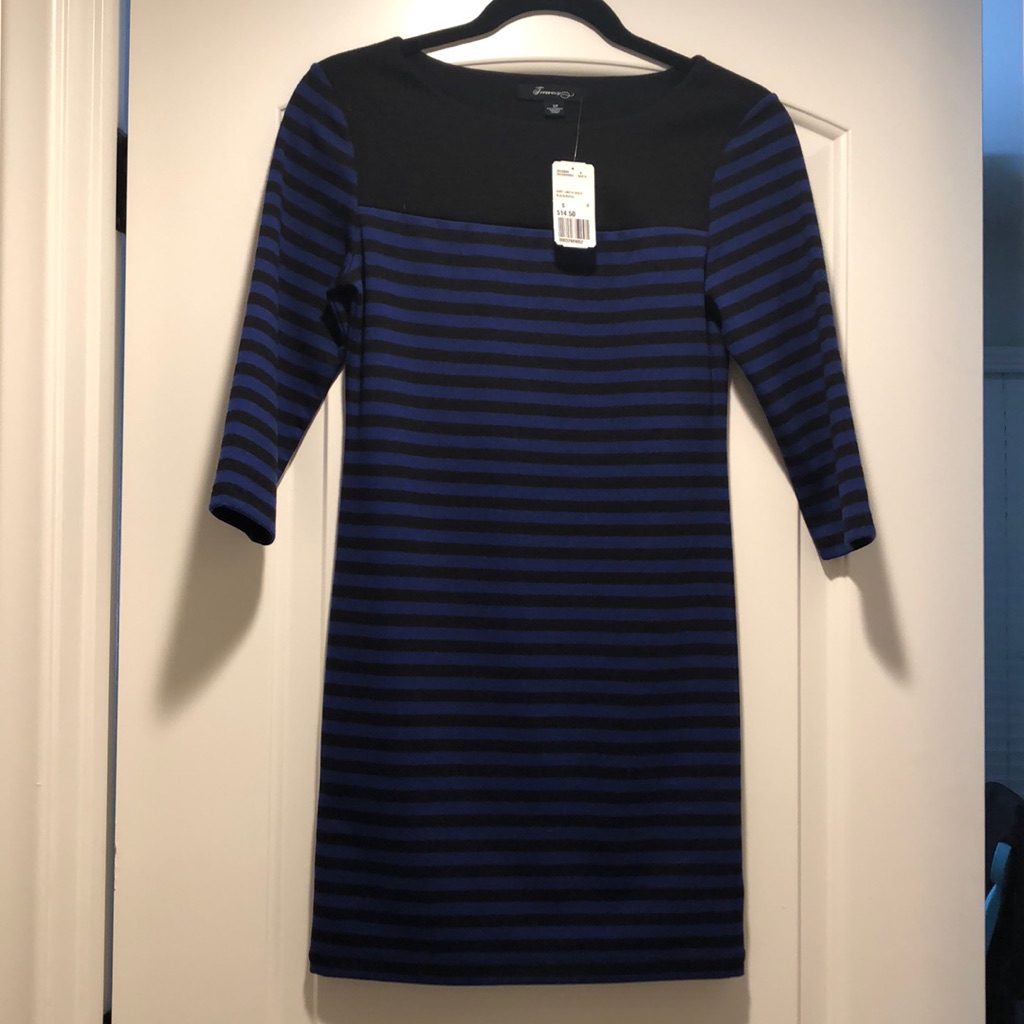 Blue And Black Body Con Dress